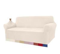 Granbest Funda de sofá de alta elasticidad, moderna funda de sofá de jacquard elástico para salón, protección para perros y mascotas, 3 plazas, beige claro