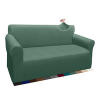 Granbest Funda de sofá de tela gruesa con un estampado elegante, elástica, con reposabrazos, antideslizante, para salón (2 plazas, salvia)