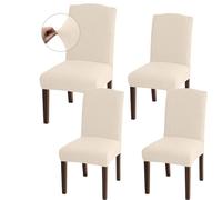 Granbest Funda para silla de comedor (4 unidades, color beige)