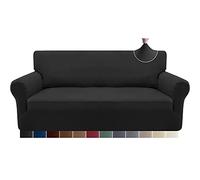 Granbest Funda para sofá de 3 plazas, Muy Suave, de Elastano, para Perros y Mascotas, con Base elástica (3 plazas, Color Negro)