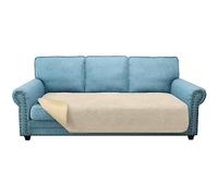 Granbest Fundas de asiento para sofá de 3 plazas, muy suaves, gruesas, antideslizantes, para sofá de 3 plazas, funda de cojín grande para mascotas (3 plazas, beige)