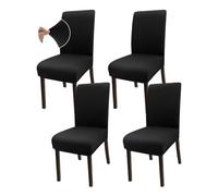 Granbest Super Dehnbar Essen Stuhlhusse, juego universal de fundas para silla de microfibra Parson, juego de 4, protectores desmontables para sillas para comedor, cocina, restaurante y hotel (juego de