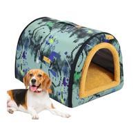 Grancasa para perros al aire libre, exterior impermeable | Cama para algas para mascotas resistente a la intemperie aislada con muebles de mango alfombras suaves para mediano