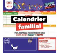 Grand calendrier familial mensuel: Septembre 2025 - Décembre 2026: 31595
