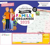 Grand calendrier mensuel Famille organisée: 16 mois de septembre 2024 à décembre 2025