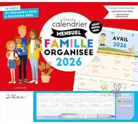 Grand calendrier mensuel famille organisée: 16 mois, de septembre 2025 à décembre 2026