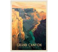 Grand Canyon National Park: Deep Shadows, póster vintage, rompecabezas de 1000 piezas premium para adultos.