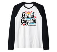 Grand Cayman Tropical Beach Vacaciones familiares Islas Caimán Camiseta Manga Raglan