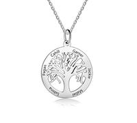 Grand Made Collar de Plata Personalizado con 6 Nombres con Colgante de árbol de la Vida con Regalo Grabado para la Abuela para Mujer para Mujer joyería Familiar
