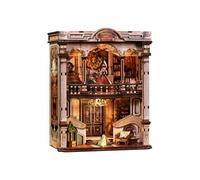 Grand Opera House, kit de rincón de libro de bricolaje con luz LED para adultos y adolescentes, muñeca en miniatura de teatro vintage, decoración de inserción de estantería, kit de regalo creativo