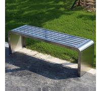 Grand Patio Banco De Jardín Exterior, Banco De Porche Delantero Sin Respaldo Fuera De Banco, Banco De Parque De Metal Para Exteriores, Para Parque De Césped O Terraza(140*40*45cm/55.1*15.7*17.7in)