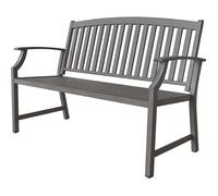 Grand patio Banco de Jardín, Garden Bench para 3 Personas, Acero Premium, Banco Exterior para Parque, Patio, Terraza (Gris)