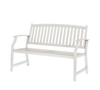 Grand patio Banco de Jardín, Garden Bench para 3 Personas, Acero Premium, Banco Exterior para Parque, Patio, Terraza (Country Rustic, Blanco)