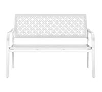 Grand patio Banco de Jardín, Garden Bench para 3 Personas, Acero Premium, Banco Exterior para Parque, Patio, Terraza (Modern, Blanco)