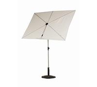 Grand patio Sombrilla para exteriores, versátil sombra de balcón con sombrilla giratoria de 360 grados, toldo plano rectangular de acero de poliéster para terraza, apartamento, patio, color blanco