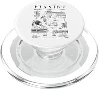 Grand Piano Old Vintage Patent Pianist Dibujo Print PopSockets PopGrip para MagSafe