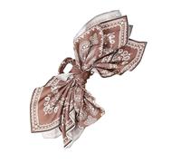 Grand - Pinza de tela de gran tamaño con patrón reversible con clip decorativo permanente para cabello grueso y largo, clip de plan de lazo para mujer