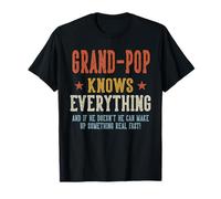 Grand-Pop Sabe Todo El Día del Padre Retro Vintage Camiseta