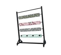 Grand présentoir métallique à roulettes - Polyvalent, idéal pour la présentation de textiles et de papiers peints, pour la maison ou le commerce - 130 x 160 cm - Parfait pour mettre en valeur tissus