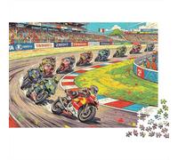 Grand Prix Puzzle 1000 Piezas Reciclable Paper Motorcycle Race Puzzle for Adultos Divertido and Desafiante Family Juego Regalo for Hombres‘s Birthday 52x38cm/1000pcs