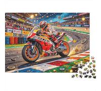 Grand Prix Puzzle 1000Pc Papel Reciclado Motorcycle Race Puzzles para Adultoos Divertido y Desafiante Juego Familiar Regalo de Bendiciones Vacacionales for Men 70x50cm/1000pcs