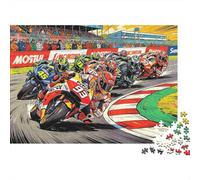 Grand Prix Puzzle for Adultos 1000 Piezas Reciclable Paper Motorcycle Race Puzzle Educativo Juego Desafío Ideal para la Familia and Friends Regalos 70x50cm/1000pcs
