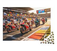 Grand Prix Puzzles 1000 Piezas Material Reciclado Motorcycle Race Puzzles para Ancianos Relieve Senile Dementia Fun Juego Familiar Actividad Home 70x50cm/1000pcs