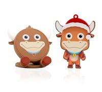 Grand Prix Soporte para Móvil Mesa + Bola de Nieve para Árbol de Navidad de la Vaquilla del Grand Prix María Fernanda Impresa en 3D, Soporte Móvil y Adorno con Diseño Exclusivo del Programa de TV