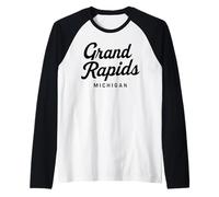 Grand Rapids Míchigan 616 Condado de Kent Wyoming Holanda Lagos Camiseta Manga Raglan
