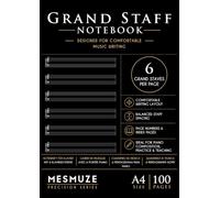Grand Staff Notebook: 6 Grand Staves Per Page: A4 Piano Manuscript Paper with Numbered Pages & Index | Designed for Comfortable Music Writing | 100 Pages (50 Sheets)