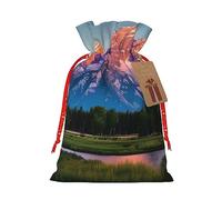 Grand Teton National Park - Bolsa de regalo de Navidad con cordón y atractivo rústico, perfecta para todas tus necesidades de regalo