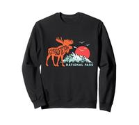 Grand Teton National Park Moose & Mountains Typography Sudadera