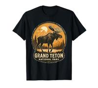 Grand Teton National Park - Recuerdo de viaje retro con alce Camiseta