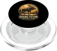 Grand Teton National Park - Recuerdo de viaje retro con alce PopSockets PopGrip para MagSafe