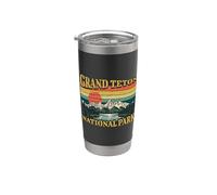 Grand Teton National Park Wyoming Retro Vintage Al aire libre Vaso térmico de acero inoxidable de doble pared