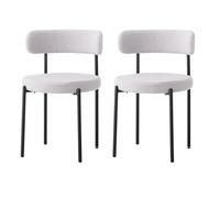 GrandCA HOME Juego de 2 Sillas de Comedor, Tapizadas en Terciopelo, Ideales para Salas de Estar, Comedores y Dormitorios, Gris Claro
