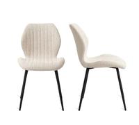 GrandCA HOME Pack 2 Sillas de Comedor Ergonomica Beige Patrón Rayas