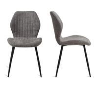 GrandCA HOME Pack 2 Sillas de Comedor Ergonomica Gris Patrón Rayas