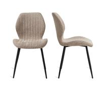 GrandCA HOME Pack 2 Sillas de Comedor Ergonomica Marrón Patrón Rayas