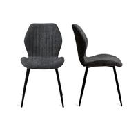 GrandCA HOME Pack 2 Sillas de Comedor Ergonomica Negro Patrón Rayas