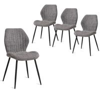 GrandCA HOME Pack 4 Sillas de Comedor Ergonomica Gris Patrón Rayas