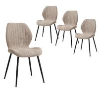 GrandCA HOME Pack 4 Sillas de Comedor Ergonomica Marrón Patrón Rayas