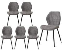 GrandCA HOME Pack 6 Sillas de Comedor Ergonomica Gris Patrón Rayas