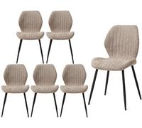 GrandCA HOME Pack 6 Sillas de Comedor Ergonomica Marrón Patrón Rayas