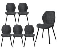 GrandCA HOME Pack 6 Sillas de Comedor Ergonomica Negro Patrón Rayas