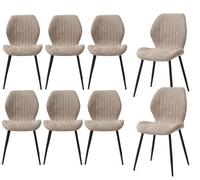 GrandCA HOME Pack 8 Sillas de Comedor Ergonomica Marrón Patrón Rayas