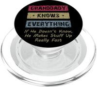 Granddaddy Knows Everything Humor Saying Retro Grandpa PopSockets PopGrip para MagSafe