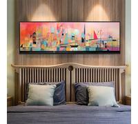 Grande Abstracto Diamond Painting Kit Completo 39.3x106.2 Inch/100x270 cm para Hogar Decoracion, DIY Cuadros Diamantes 5D Diamond Painting Ciudad Pintura Diamante, Mosaico Diamond Art Regalo de Casa