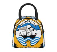 Grande Bolsa Almuerzo Térmica Aislada Para Niños Niñas Retro Kuwait Emblema Nacional Reutilizable Mujeres Hombres Lonchera Impermeable Escuela Oficina Camping