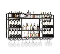 Grande Botellero, Botelleros de Pared, Botelleros de Pared con portavasos, Y Luz LED, para barra de cocina